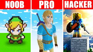 Minecraft NOOB vs. PRO vs. HACKER : ZELDA BUILD CHALLENGE in Minecraft!