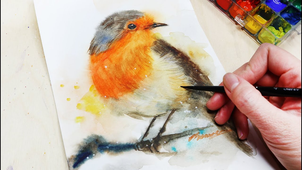 Painting on Watercolor Ground - Robin Tutorial on Wood Panel 