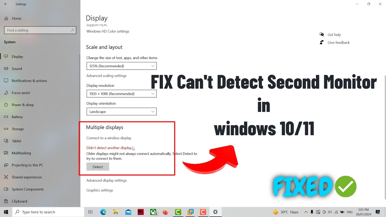 Fixed Can T Detect Second Monitor In Windows 10 11 Easy Fix 2024 Youtube