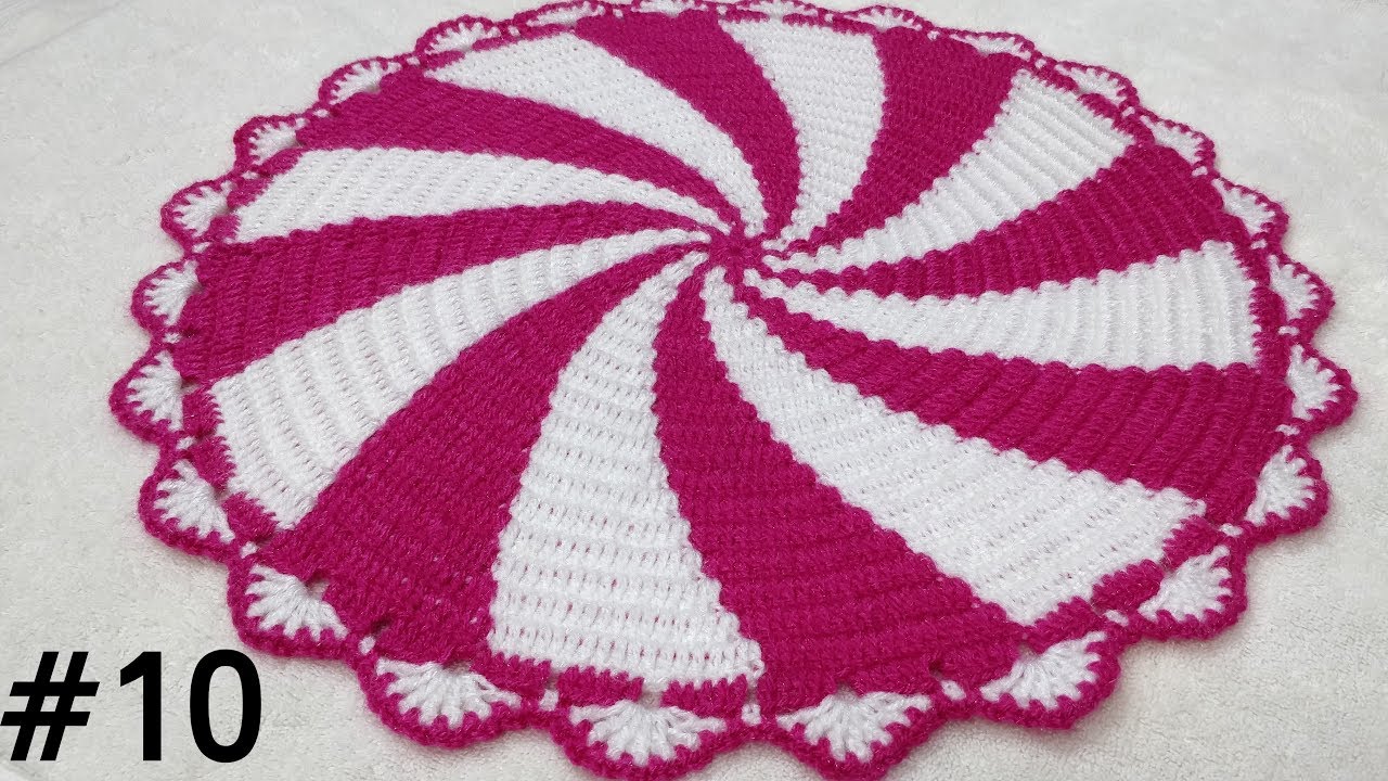 How to Crochet Spiral Thaalposh / Thaal Cover / Table Top #10