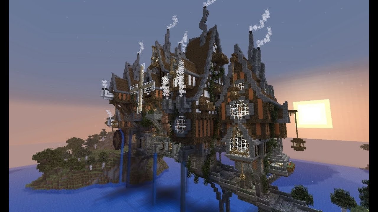 Minecraft Showingoff The Steampunk Castle World Youtube