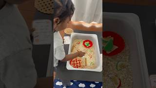 Apple pie sensory bin 🍏🍎🥧! #homeschooling #preschoolactivities #momlife #applepie
