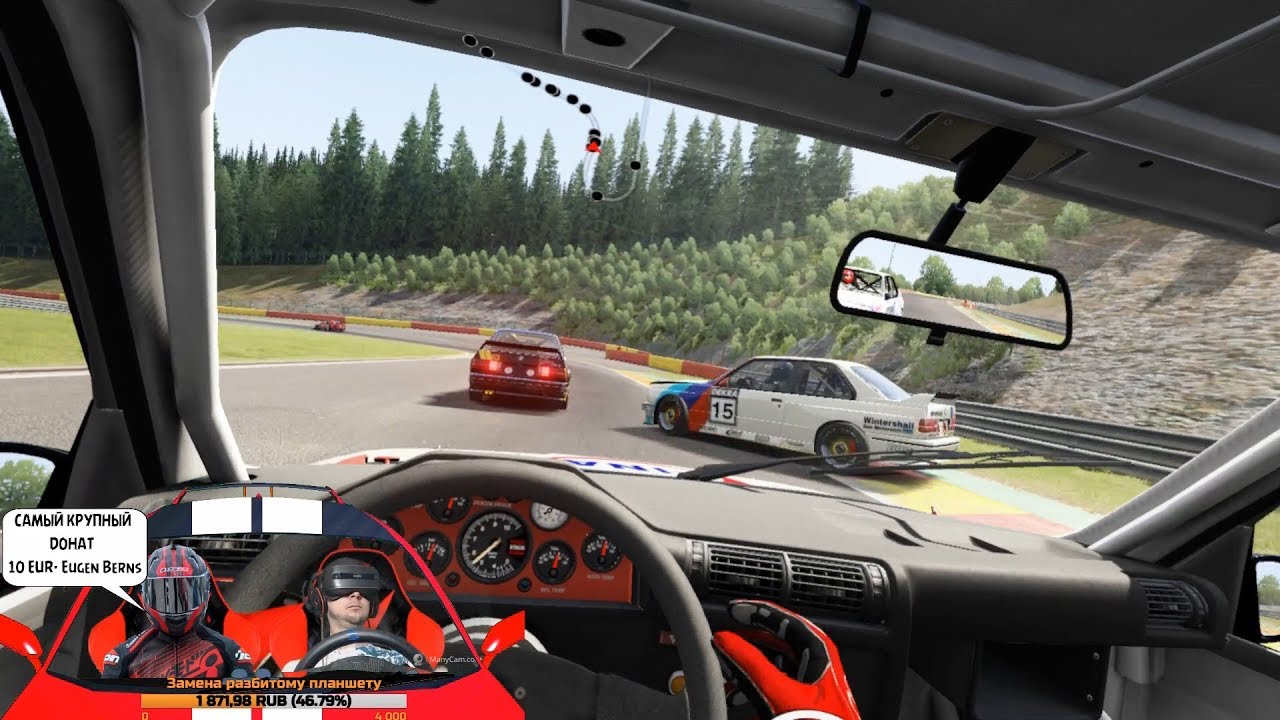 Испытание БМВ М3 Е30 в гонке на портале Sim Racing System Онлайн гонка на руле + VR Lenovo Explorer