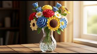 Crochet Flower Bouquet Tutorial #crochet