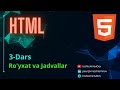 HTML 3-dars | Lists va Tables yani Listlar va Jadvallar