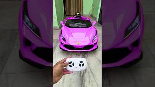 Power Wheel Pink Ferrari Car Unboxing and testing with Remote control #powerwheelFerraricar #remote