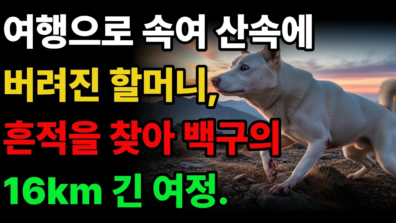 효도여행으로 속여 산속에 버린 할머니, 흔적을 찾아 16km의 긴 여정을 떠나는데...  #진돗개사연 #감동사연 #백구 #진돗개 #강아지 #황혼사연 #오디오북
