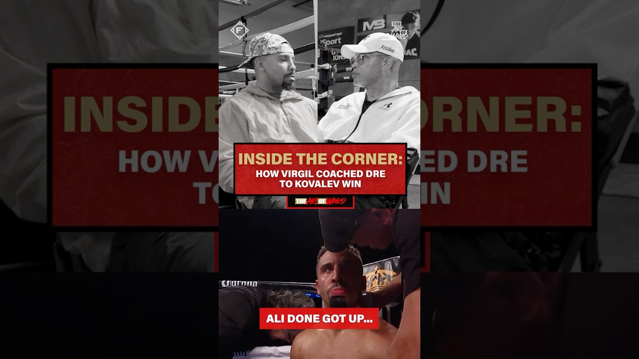 What an ICONIC moment between fighter & trainer 🗣️ #VirgilHunter #WardKovalev
