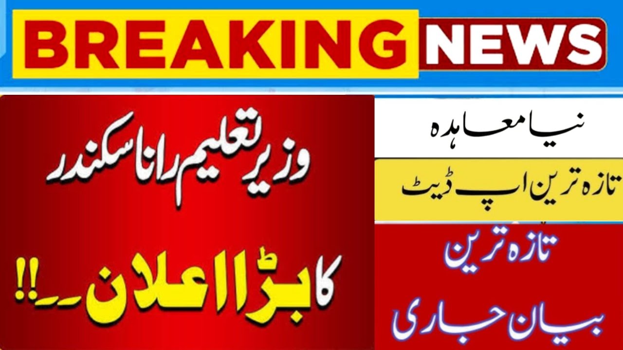 Education Minister Rana Sikandar Hayat New Latest Interview Update