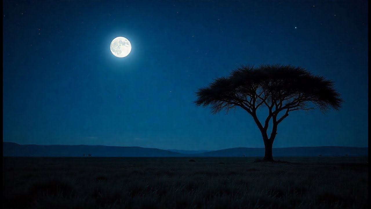 Usiku wa Savannah 🌙 – Deep African Night on the Plains | Starry Sleep, Calm Wind & Midnight Serenity