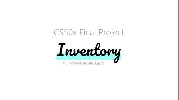 CS50x Final Project - Inventory