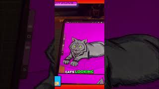 Artist Adds EPIC Whiskers to Digital Cat Art! #shorts