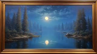 Moonlit Lake Night Landscape | Calm Moon Reflection Art | Frame TV Art Display (4K Screensaver) screenshot 5