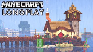 Minecraft Rainy Longplay - Cozy Seaside Cottage (No Commentary)