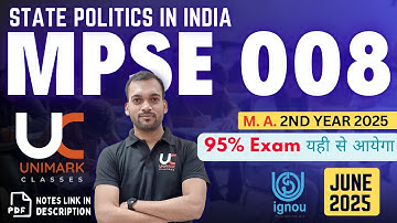 MPSE 008 Important Questions With Answer | Full Exam Preparation | M.A. Political Science 2nd Year