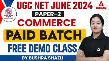 UGC NET Commerce Demo Class | UGC NET Paper 2 by Bushra Shazli