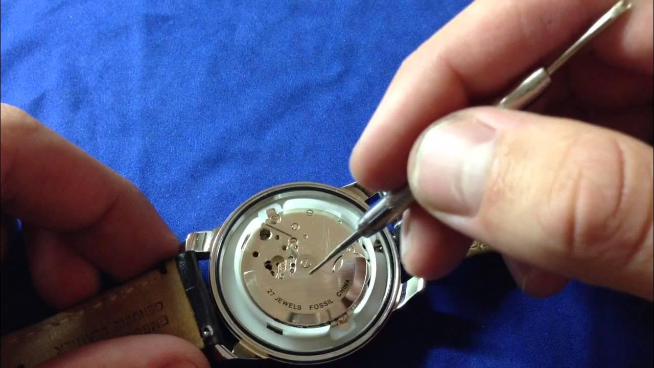 Fossil как поменять батарейку How To Set The Time On A Fossil Watch Outlet