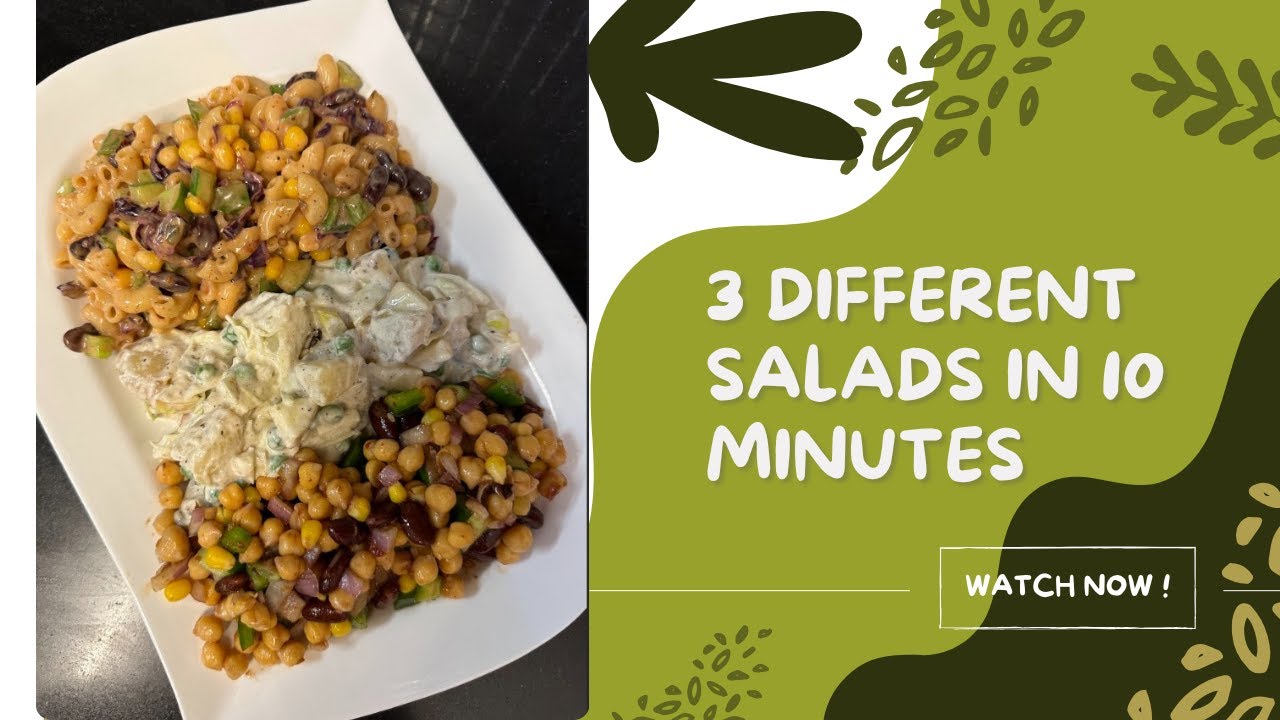 3 Easy & Delicious Salad Recipes |Russian Salad| Macaroni Salad | Chana Chaat Recipe | Salad Platter