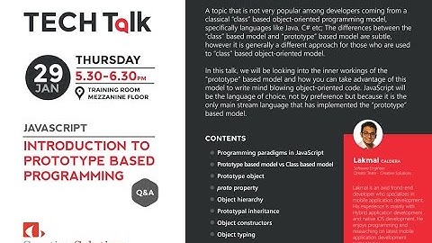 TechTalk - Introduction to Prototype-based programming