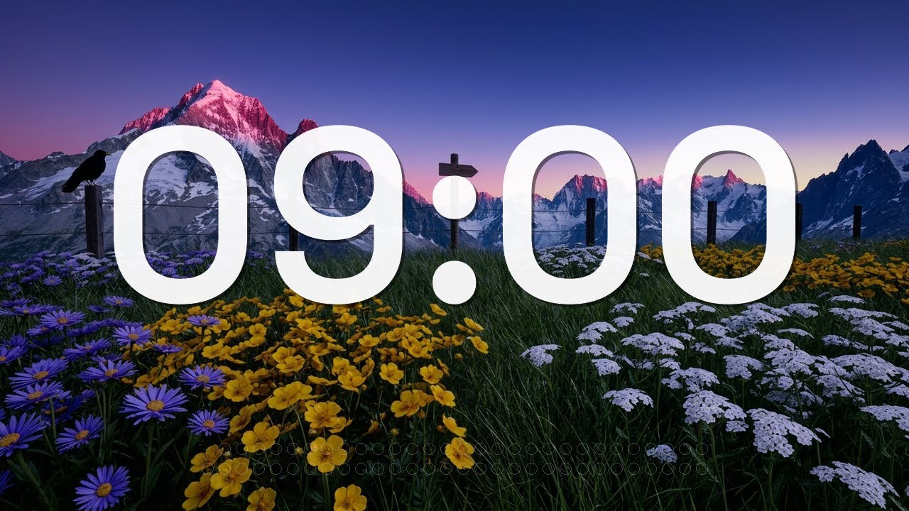 9 Minutes Timer 🌸 Alpine Meadow | Open Sky Alpine Focus Timer ...