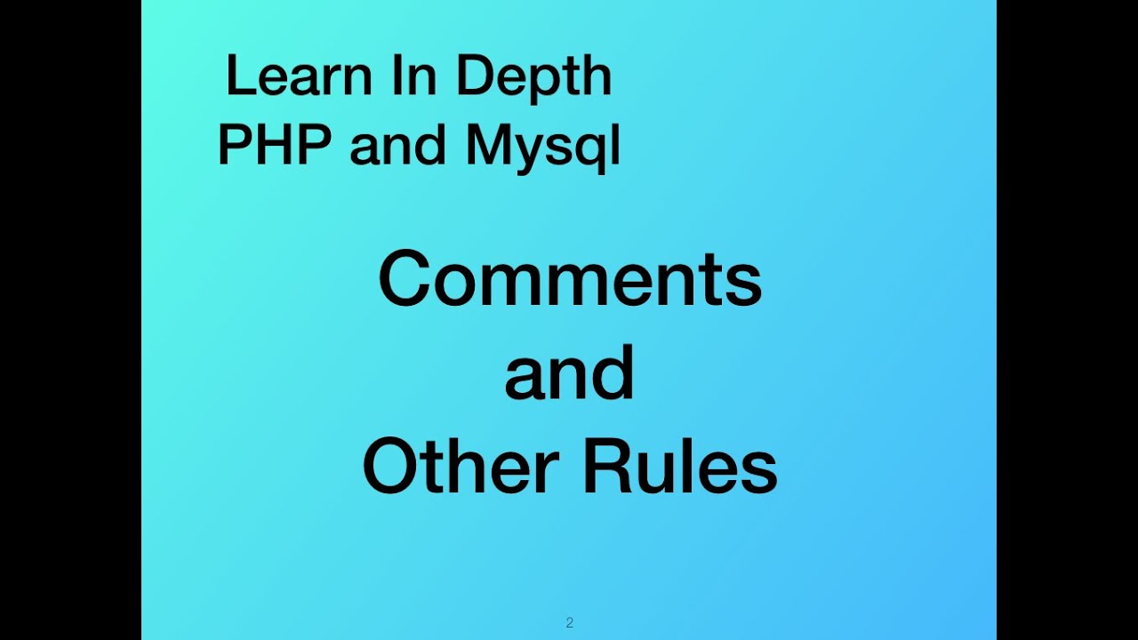 Comments and Statements - Part 6 - PHP and Mysql In depth - YouTube
