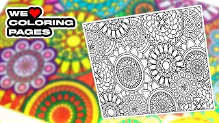 #28 Flowers Mandala Anti-Stress Coloring Page | WE ❤️ COLORING PAGES