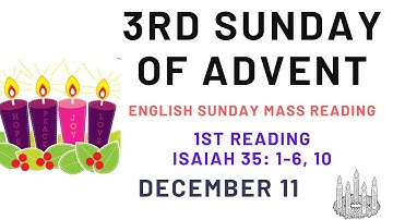 11 December 2022: English Sunday Mass Readings | 3rd Sunday of Advent, 1st reading