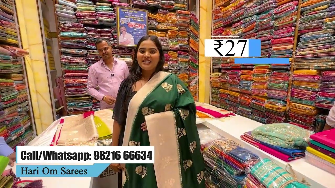 मुंबई साडी मार्केट Wedding Sarees Nauvari नऊवारी पैठणी kanjivaram silk sarees designer Sarees