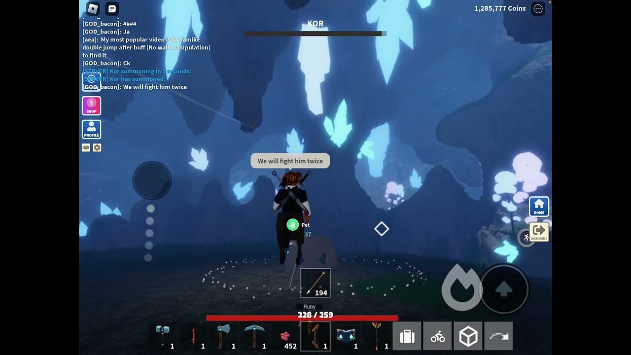 Trying to get enchanted diamonds in roblox islands