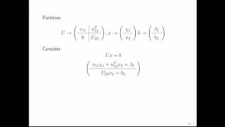 6.3.3 Solving an upper triangular system/back substitution