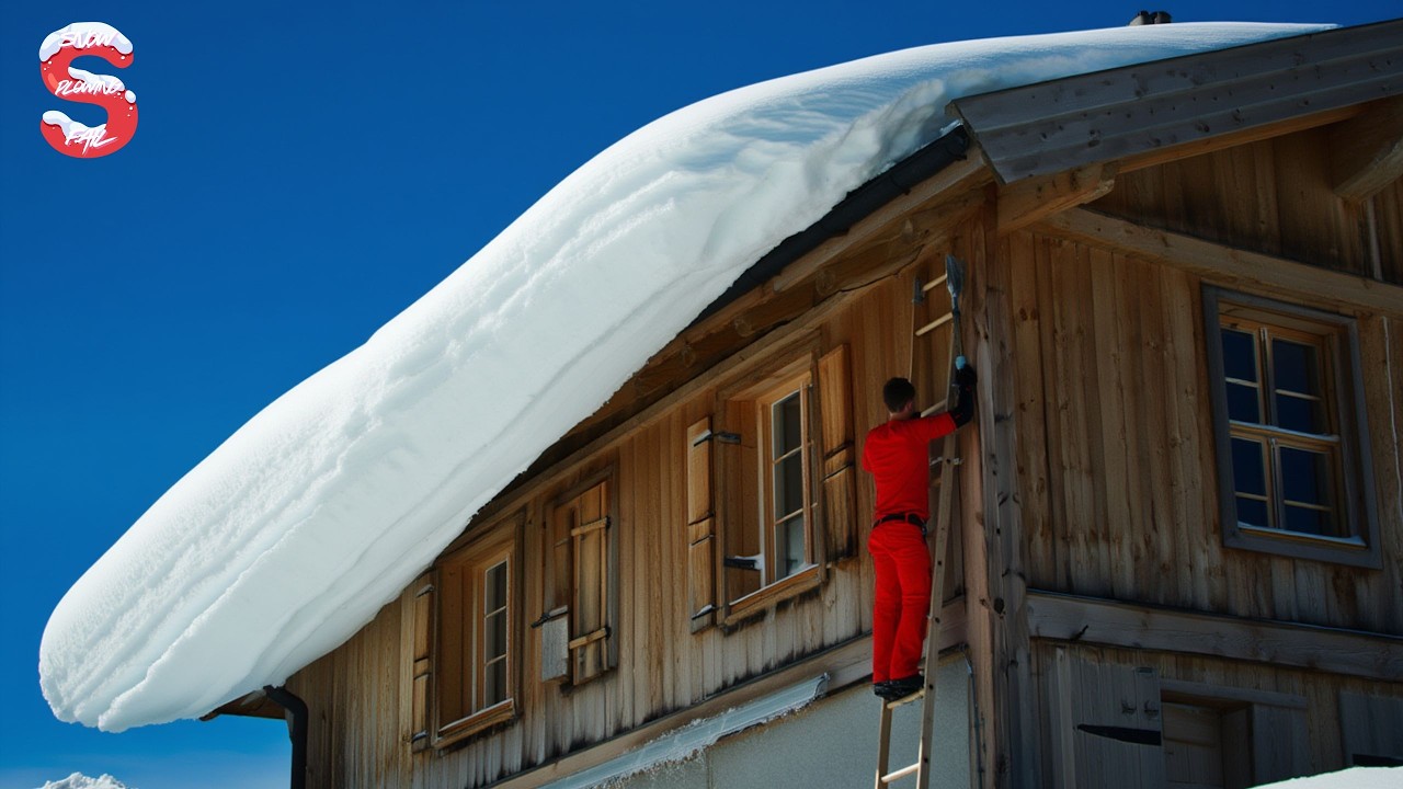 Skilled Snow Removal: Massive Roof Avalanche | Extreme Challenging Roof Snow Clearing Moments #12