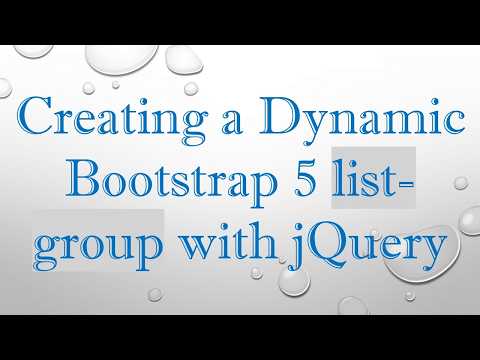 Creating a Dynamic Bootstrap 5 list-group with jQuery