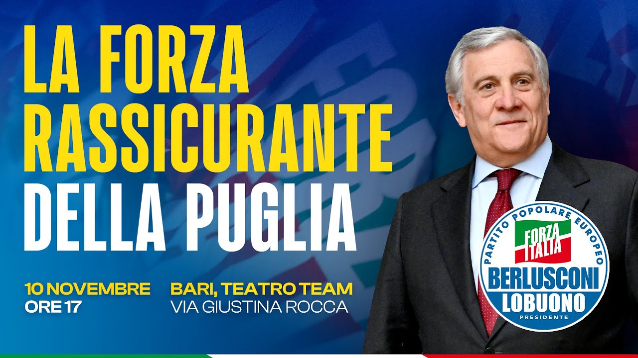 La Forza rassicurante della Puglia. Forza Italia per Lobuono Presidente.