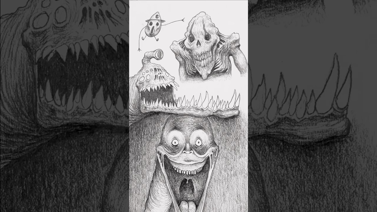 How To Draw Scary Faces 😱 #art #drawing #foryou