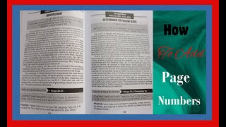How to add Page Numbers To Your Book