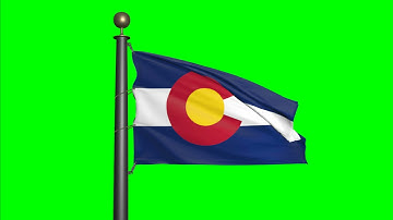 Colorado waving flag  - Green Screen | Motion background | 4K UHD 60fps | Royalty Free