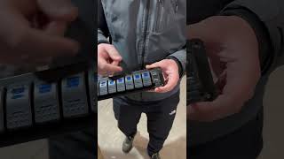 Блок переключателей 7 клавиш, и два выхода под USB 4.2А , синяя подсветка + наклейки (7+2)