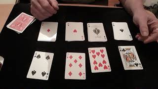 Easy 4 card prediction. Card Mat Tutorials.