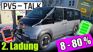Kia PV5: 8 - 80 % Ladung! Schafft er jetzt die 150 kW? Daten Infos deutsch 2026 Test HPC EnBW Charge