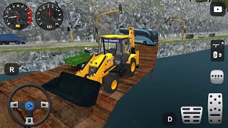 JCB Crossing Dangerous Wooden Bridge 😱 | Extreme Off-Road Drive BUSSID screenshot 1