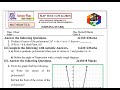 AP 10th class DISTRICT COMMON EXAMINATION BOARD, Revision test-3 Maths papers 2026 Shining stars