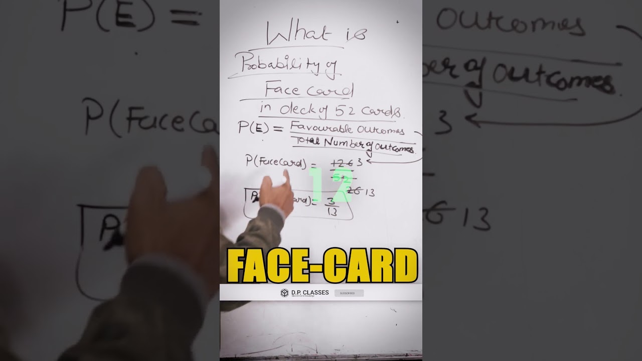 What is probability of Face card in deck of 52 Cards 