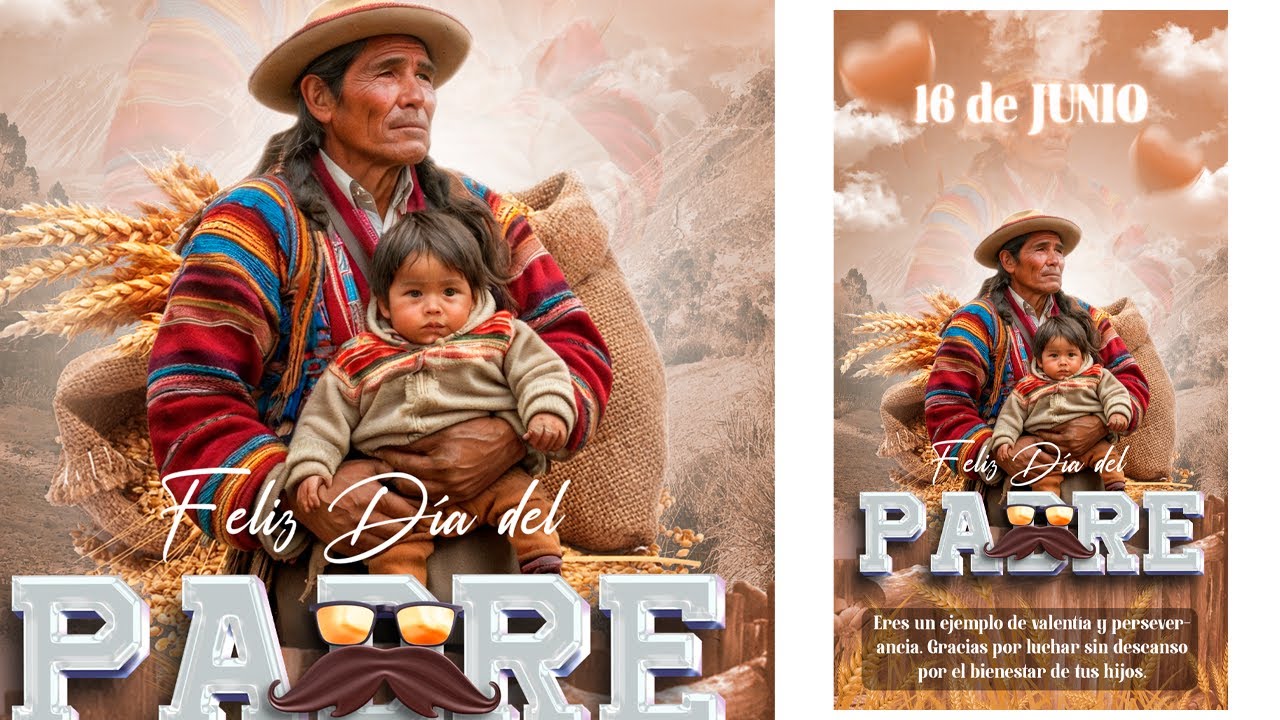 como crear diseño por el Dia del PADRE con photoshop FLYER para el día ...