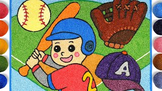 Menggambar Dan Mewarnai baseball, Pemain baseball | Coloring Baseball  Foam clay Painting