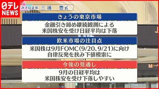 【8月29日株式市場】株価見通しは？三浦豊氏が解説