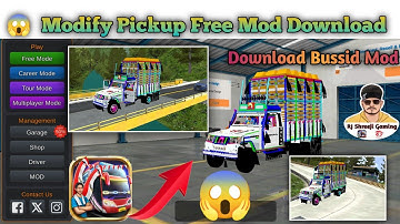 Full Modified Pikup Mod Bussid  How to Add MAHINDRA PICKUP mod in Bus Simulator Indonesia Pickup mod