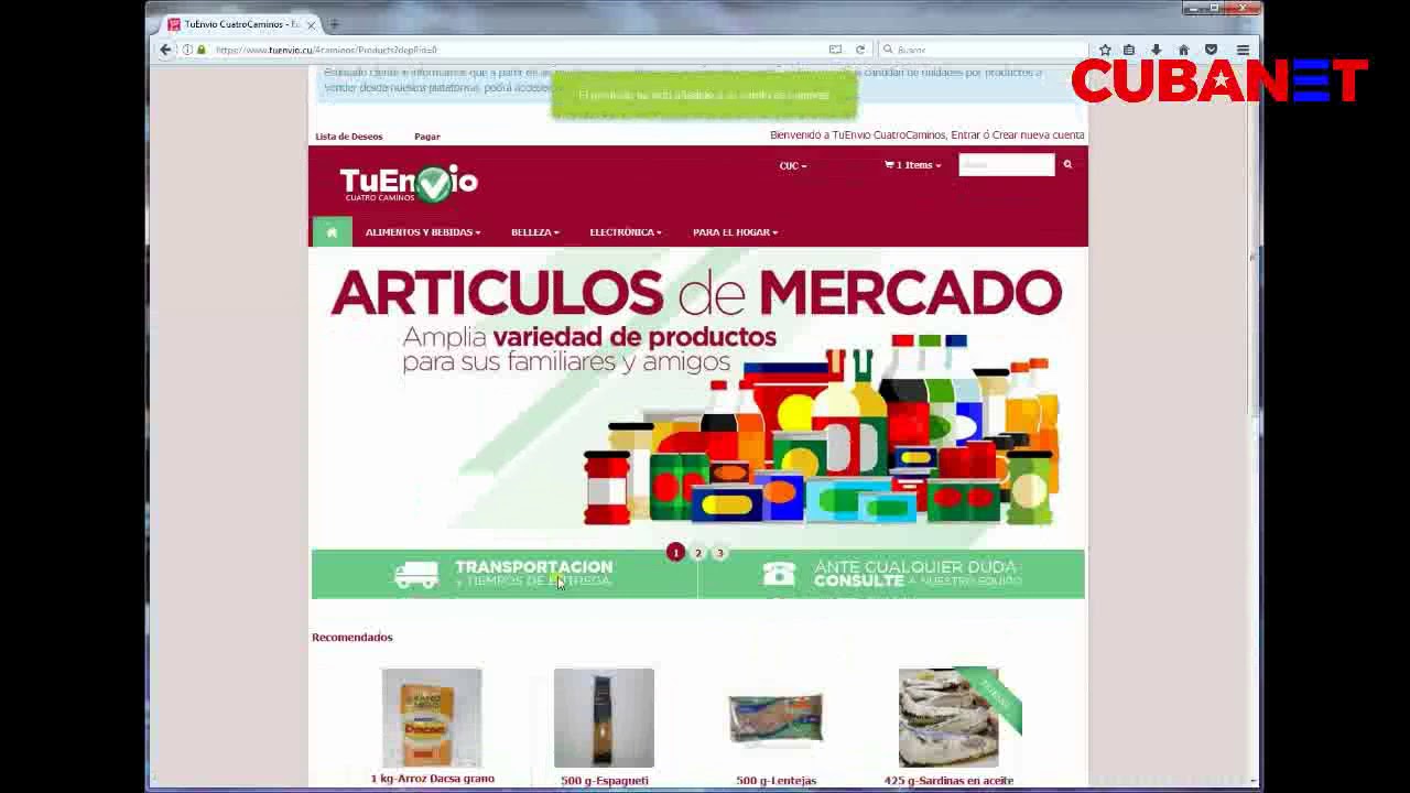 La plataforma tuenvio.cu solo funciona A MEDIAS