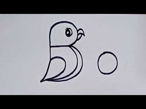 Beautiful Bird Drawing | How to Draw Two Parrot From Number 50 | Drawing Pictures / Birds Drawing