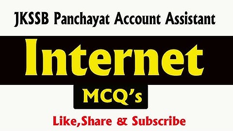 MCQ, s ON INTERNET ll JKSSB ll COMPUTER AWARENESS ll