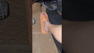Try On Orange Slide Flats